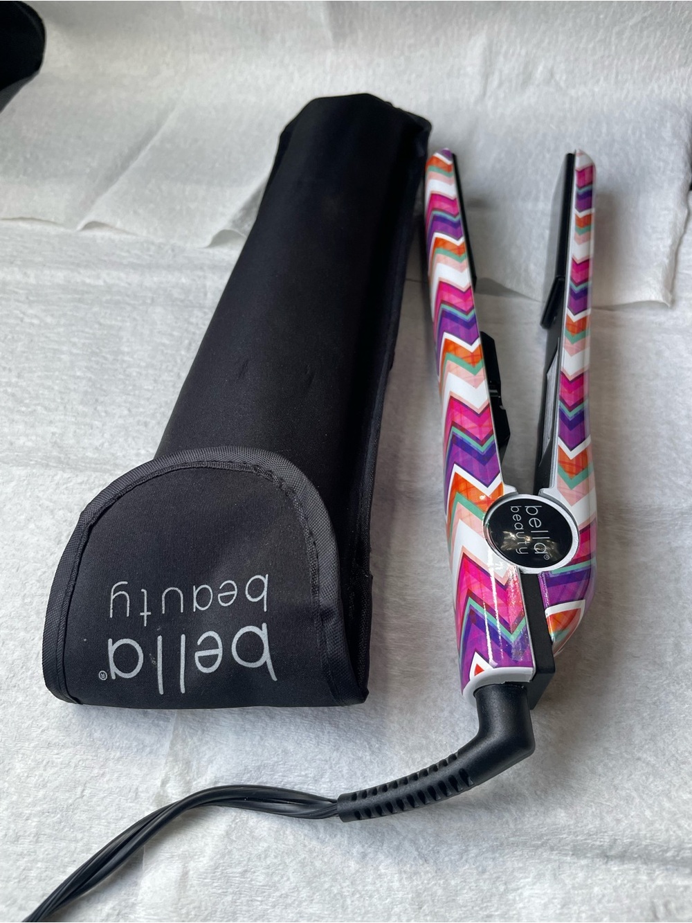 Bella Beauty Pink Chevron Hair Straightener